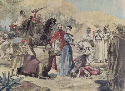 Het huwelijk van een Europese vrouw met een Arabische leider, uit Le Petit Journal, 1899 door French School
