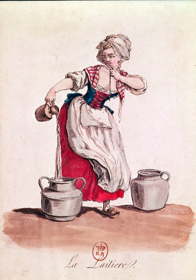 Het melkmeisje, 1785 door French School