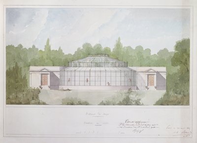 Het Apenhuis in de Jardin des Plantes in Parijs, 1835 door French School