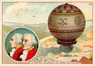 De eerste ballonvaart van de gebroeders Montgolfier door French School