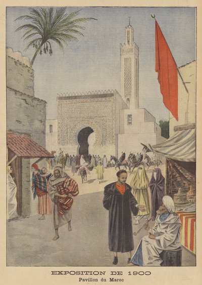 Het Marokkaanse paviljoen op de Exposition Universelle van 1900 in Parijs door French School