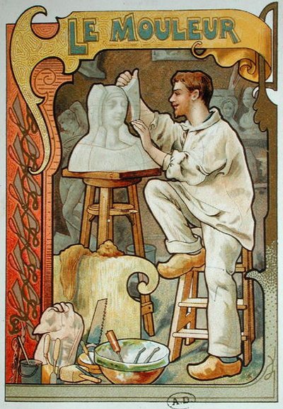 De Vormer, illustratie uit een boek over ambachten, ca. 1899 door French School