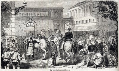 De Nationale Veterinaire School van Alfort - Les grandes écoles de France - école vétérinaire de maison alfort in 1866 - De dagelijkse consultatie - Gravure in Le monde illustré van 1866 door French School