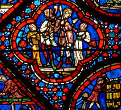 Het Noach-raam: een paar van de nephilim door French School