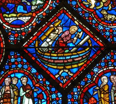 Het Noach-raam: hij bouwt de ark door French School