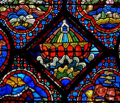 Het Noach-raam: de Ark op het water door French School