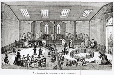 De crèche in de Familisterie van Guise, uit Solutions Sociales door Jean-Baptiste Andre Godin, Parijs, 1871 door French School