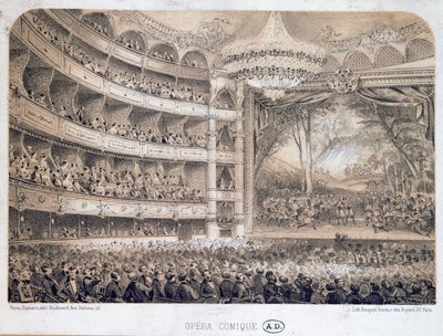 De Opera Comique in Parijs, 1850-60 door French School