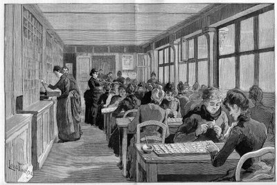 De Panama Bond Ranking Workshop in Parijs in 1888. door French School