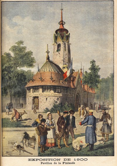 Het paviljoen van Finland op de Exposition Universelle van 1900 in Parijs - Illustratie voor Le petit Journal, 21 oktober 1900. door French School