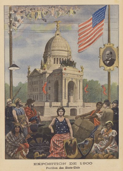 Het paviljoen van de Verenigde Staten op de Exposition Universelle van 1900 in Parijs door French School
