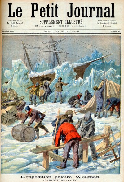De Poolse Expeditie van Walter Wellman (1858-1934) (Noordpool, Arctisch gebied) Voorpagina van krant 