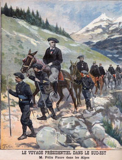 De presidentiële reis in het zuidoosten - Franse president Felix Faure in de Alpen door French School