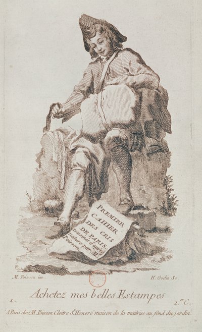 De prentverkoper, uit Petits Metiers de Paris door French School