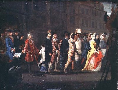 De Terugkeer van de Komedianten na de Onderdrukking van de Comédie Italienne, 1697 door French School