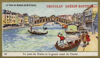 De Rialtobrug en het Canal Grande van Venetië door French School