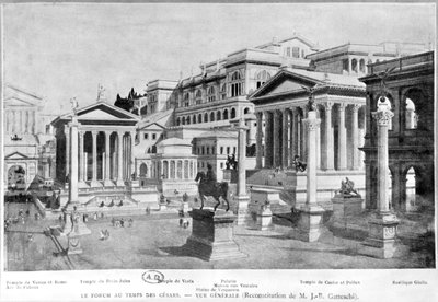 Het Romeinse Forum van de Oudheid, reconstructie van Giambattista Gatteschi door French School