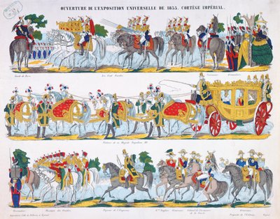 De Koninklijke Stoet bij de Inhuldiging van de Exposition Universelle in 1855 door French School