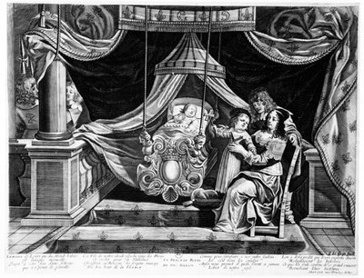 Het Koninklijke Bed van de Hertog van Anjou, ca.1641 door French School