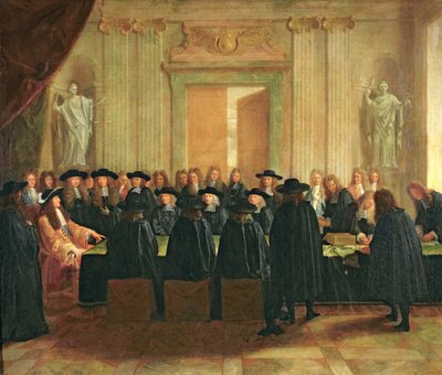 Het Zegel Gehouden door Lodewijk XIV (1638-1715) voor Leden van de Staatsraad en het Hof van Beroep in 1672, 1672 door French School