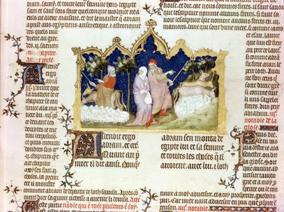 De scheiding van Abraham en Lot, uit De Bijbel van Jean de Sy, ca.1355 door French School