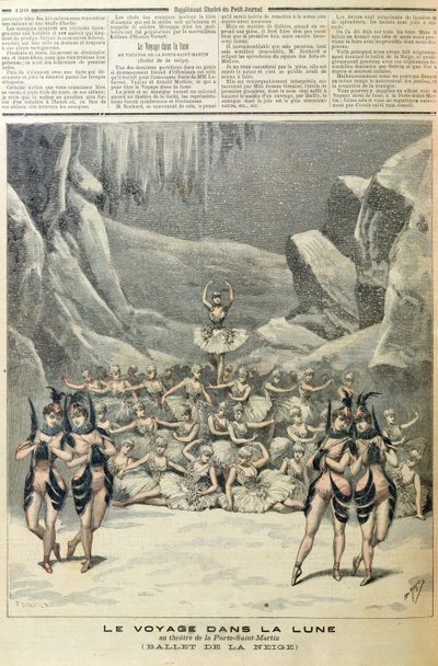 Het sneeuwballet, uit De reis naar de maan door Jacques Offenbach uit Le Petit Journal, 16 april 1892 door French School