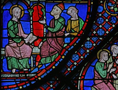 Het St. Jacobus raam: Almongenes wordt bekeerd door French School