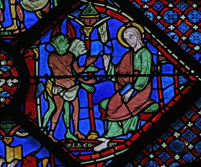 Het St. Jacobus raam: demonen klagen bij St. Jacobus door French School
