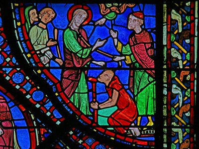 Het St. Jacobus raam: geneest een verlamde door French School