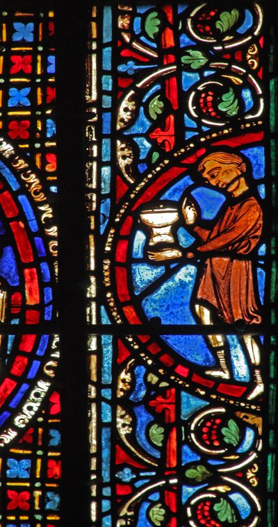 Het raam van Sint-Lubin: schenkers - wijnmakers door French School