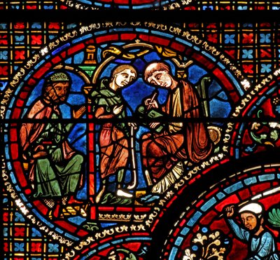 Het raam van Sint-Lubin: zijn vader zorgt voor een leraar voor hem door French School