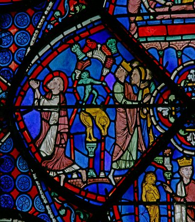 Het Sint-Thomasraam: terwijl hij bidt breekt een demon heidense beelden door French School