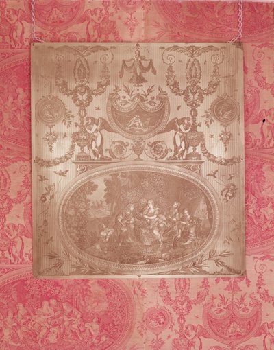 Het verhaal van Telemachus, plaat voor bedrukking op Toile de Jouy-stof door French School