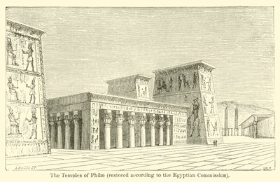 De tempels van Philae, gerestaureerd volgens de Egyptische Commissie door French School