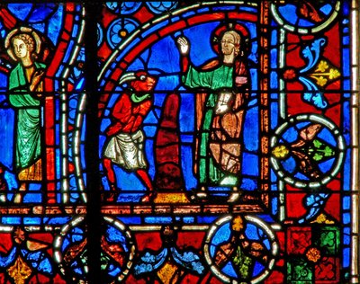 De Verzoeking van Christus - de duivel wordt weggestuurd door French School