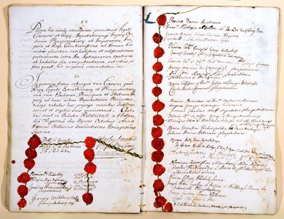 Het Verdrag van Rijswijk, 30 oktober 1697 door French School
