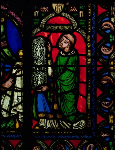 De Boom van Jesse venster, detail (Abt Suger, c.1081-1151) door French School