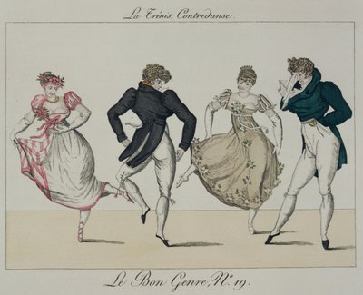 De Trenis Quadrille, plaat 19 uit Le Bon Genre, 1805 door French School