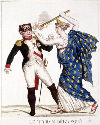 De Onmaskerde Tirant - in "Napoleon 1ste, karikaturen, dummy collectie", ca. 1814. door French School