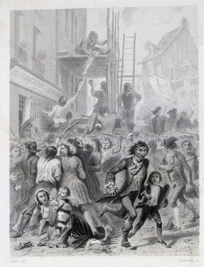 De Oorlog van Meel: oproer voor een bakkerij in mei 1775 (eerste vruchten van de Franse Revolutie) door French School
