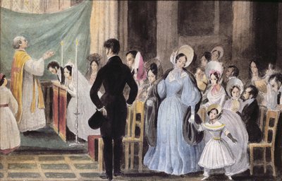 De huwelijksceremonie, c.1830 door French School