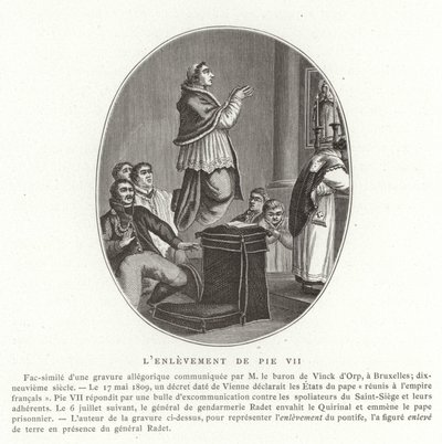 De ontvoering van paus Pius VII, Rome, 6 juli 1809 door French School