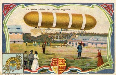 Het luchtschip van het Engelse leger door French School