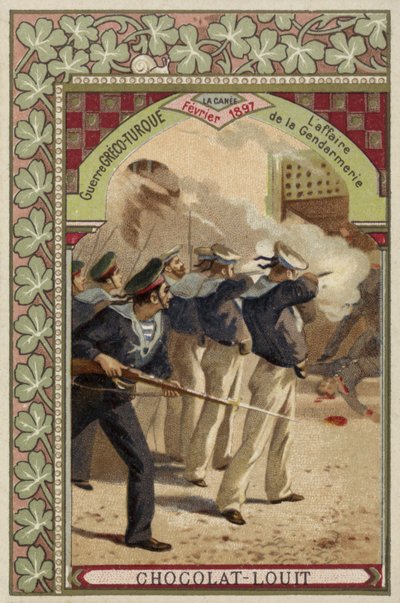 De affaire van de Gendarmerie, Chania, Kreta, Grieks-Turkse Oorlog, februari 1897 door French School