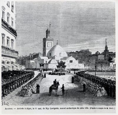 De aankomst in Algiers van Charles Lavigerie, de nieuwe aartsbisschop van de stad, 15 mei 1867 door French School