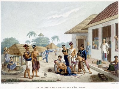 De bazaar van Coupang, eiland Timor door French School
