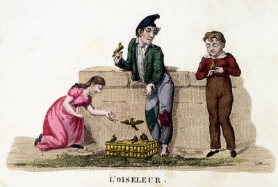 De vogel-vogel - gravure door French School
