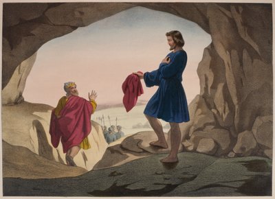 De met bloed bevlekte jas van Jozef, illustratie uit een catechismus L