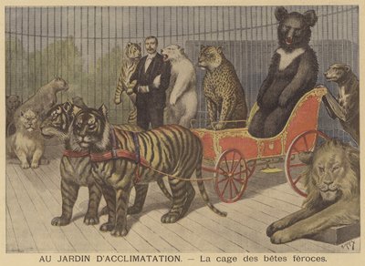 De kooi van wilde dieren in de Jardin d