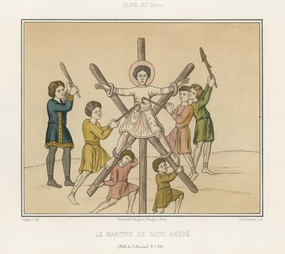 De kruisiging van Sint Andreas door French School